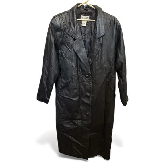 Liz Baker Genuine Leather Coat Black M - Picture 5 of 8